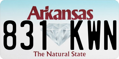 AR license plate 831KWN