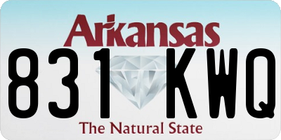 AR license plate 831KWQ