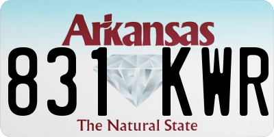 AR license plate 831KWR