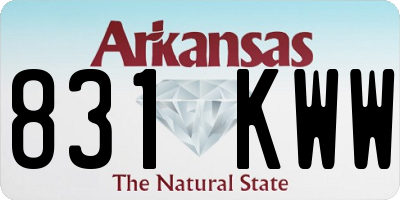 AR license plate 831KWW