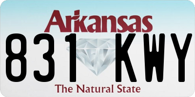 AR license plate 831KWY