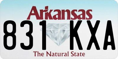 AR license plate 831KXA