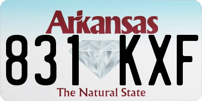 AR license plate 831KXF