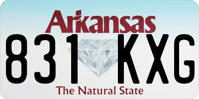 AR license plate 831KXG