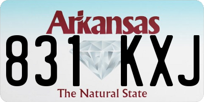 AR license plate 831KXJ