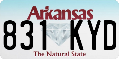 AR license plate 831KYD