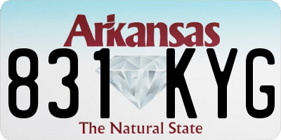 AR license plate 831KYG