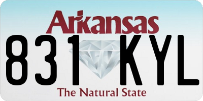 AR license plate 831KYL