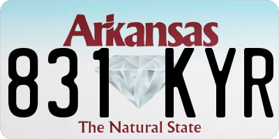AR license plate 831KYR