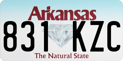 AR license plate 831KZC