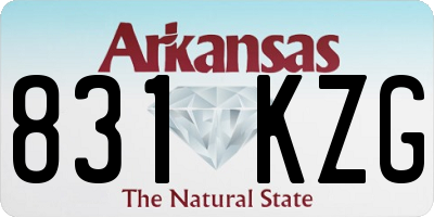 AR license plate 831KZG
