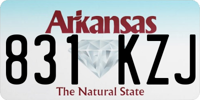 AR license plate 831KZJ