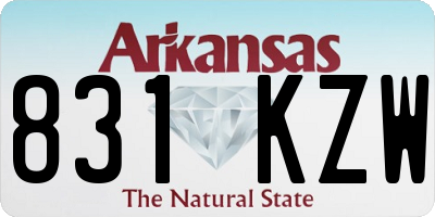 AR license plate 831KZW