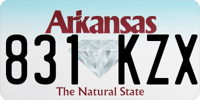 AR license plate 831KZX