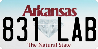 AR license plate 831LAB