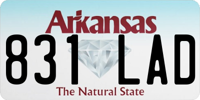 AR license plate 831LAD