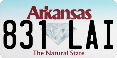 AR license plate 831LAI