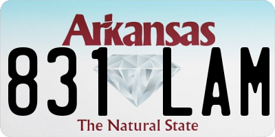 AR license plate 831LAM