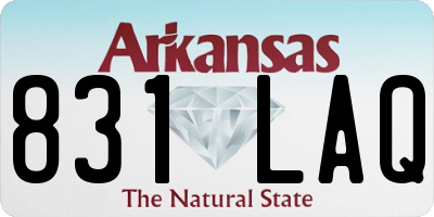 AR license plate 831LAQ