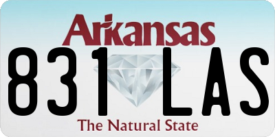 AR license plate 831LAS