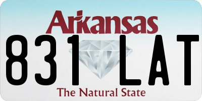 AR license plate 831LAT