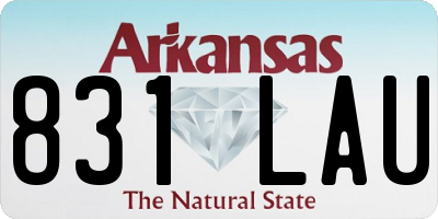 AR license plate 831LAU
