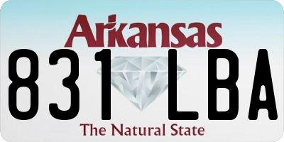 AR license plate 831LBA