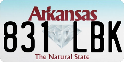 AR license plate 831LBK