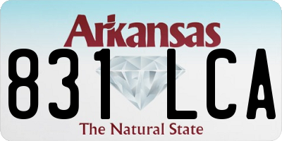 AR license plate 831LCA