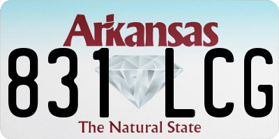 AR license plate 831LCG