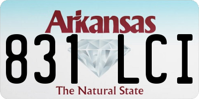 AR license plate 831LCI