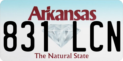 AR license plate 831LCN