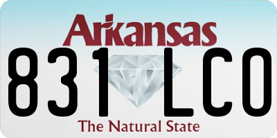 AR license plate 831LCO