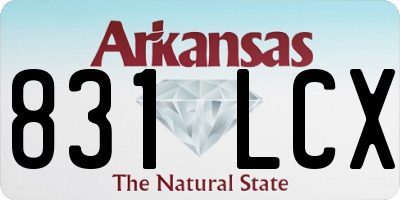 AR license plate 831LCX