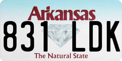 AR license plate 831LDK