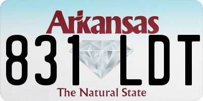 AR license plate 831LDT