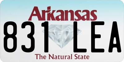 AR license plate 831LEA