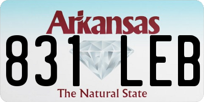 AR license plate 831LEB