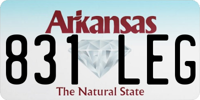 AR license plate 831LEG