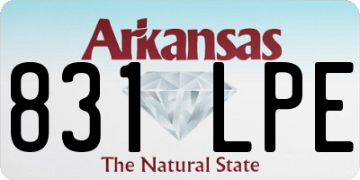 AR license plate 831LPE