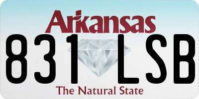 AR license plate 831LSB