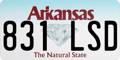 AR license plate 831LSD