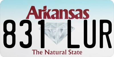 AR license plate 831LUR
