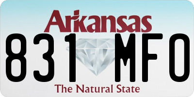 AR license plate 831MFO