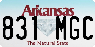 AR license plate 831MGC