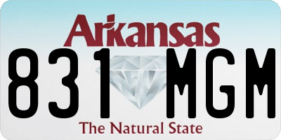 AR license plate 831MGM