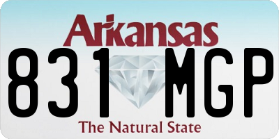AR license plate 831MGP