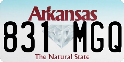 AR license plate 831MGQ
