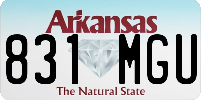 AR license plate 831MGU