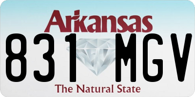 AR license plate 831MGV